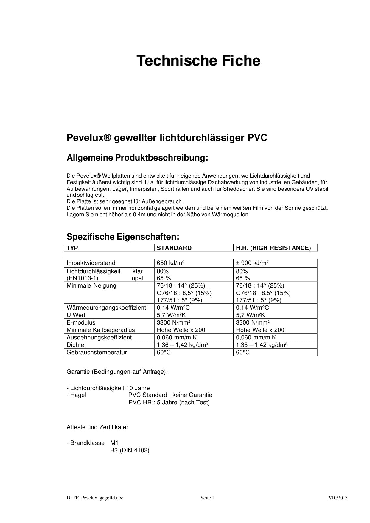 Dossier technique plaques synthétiques - Skylux