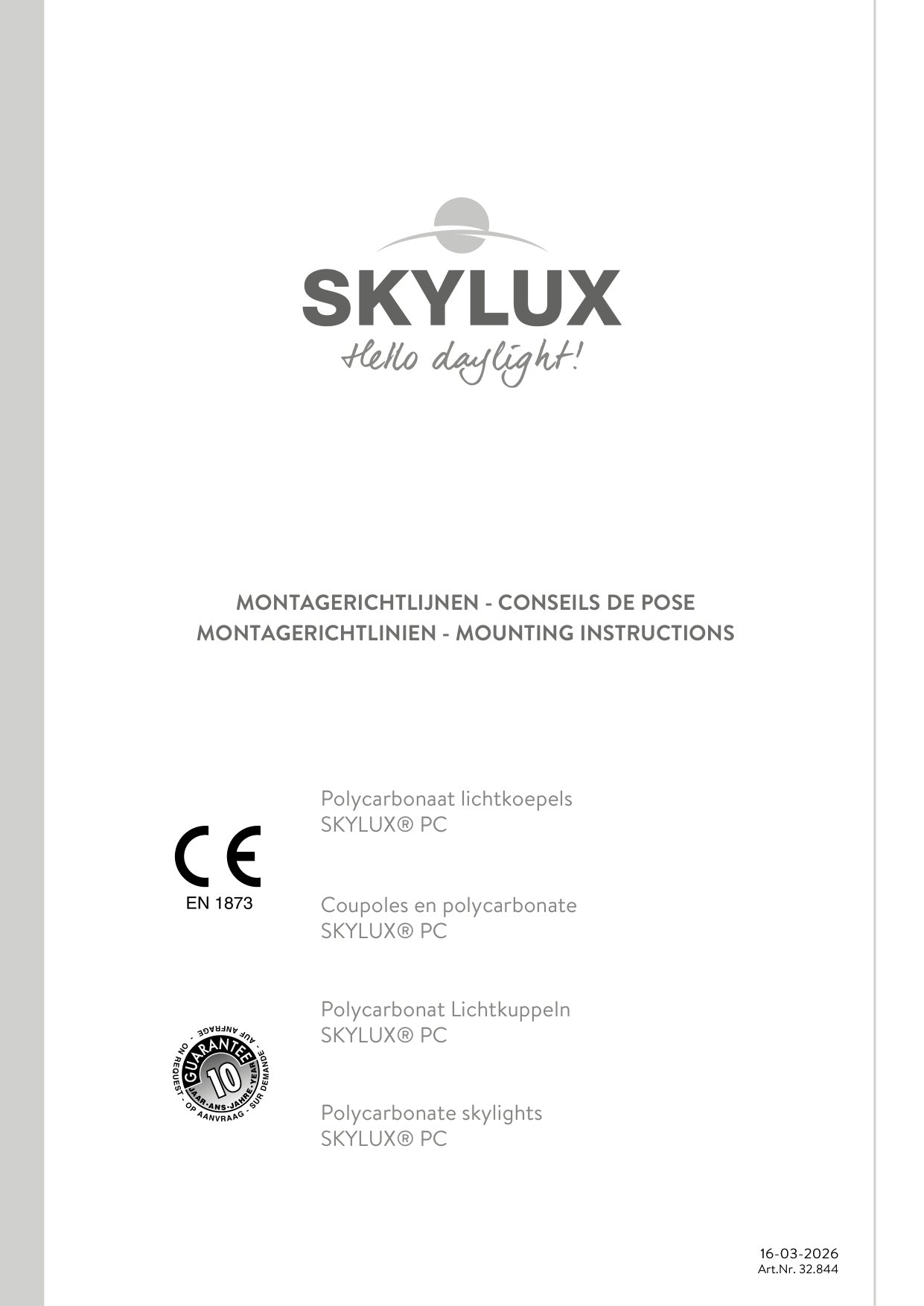Notice de pose Coupole - Skylux