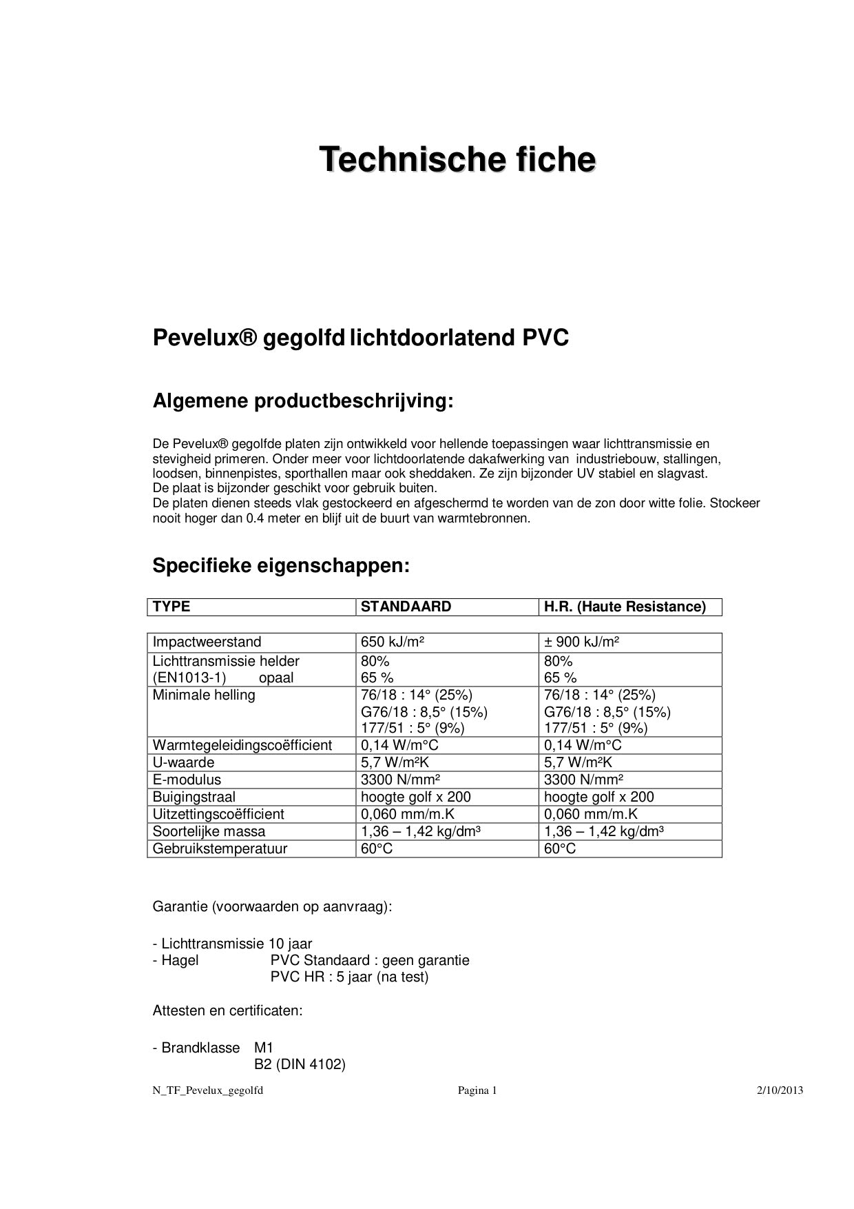 Dossier technique plaques synthétiques - Skylux