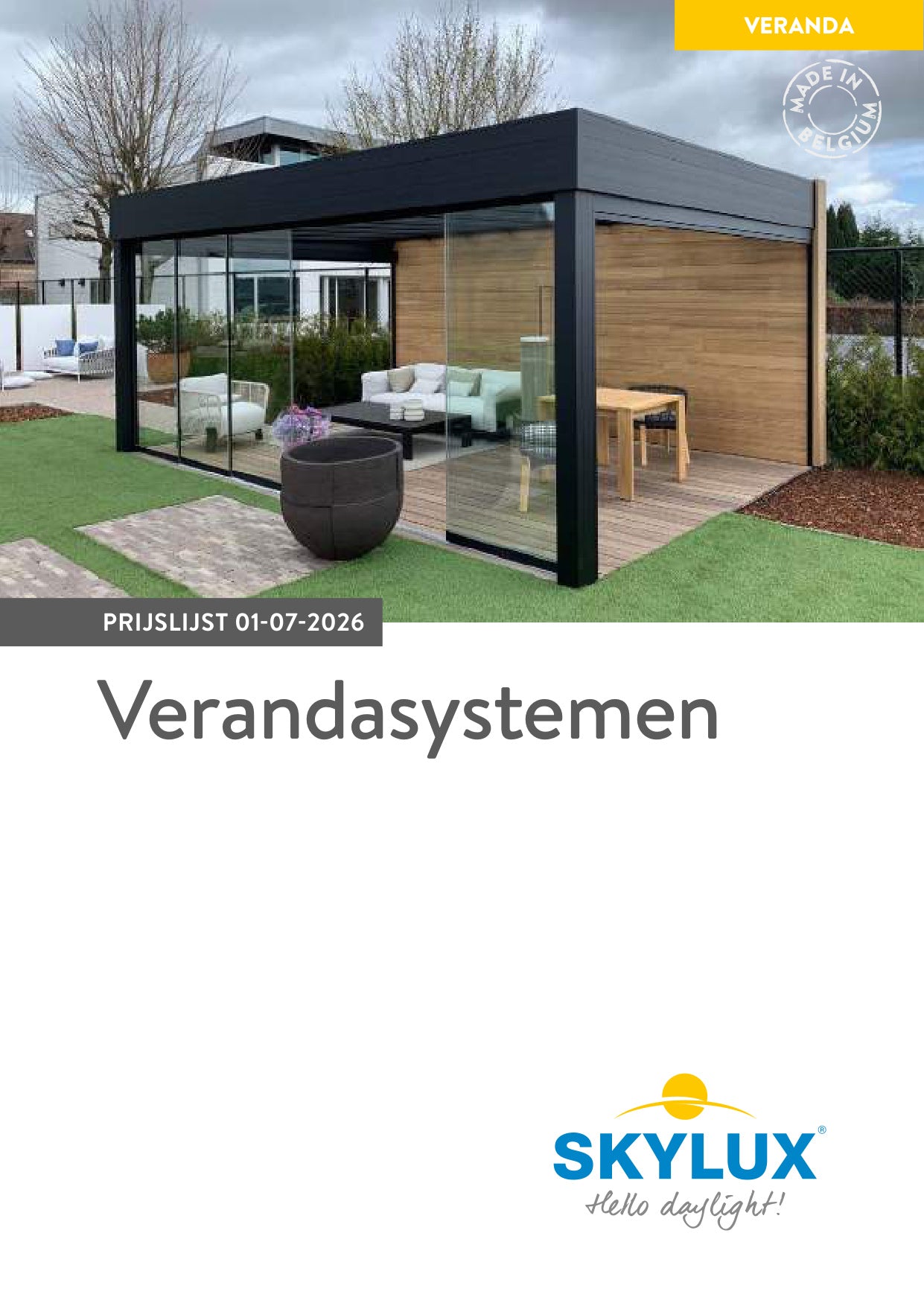 Prijslijst Verandasystemen