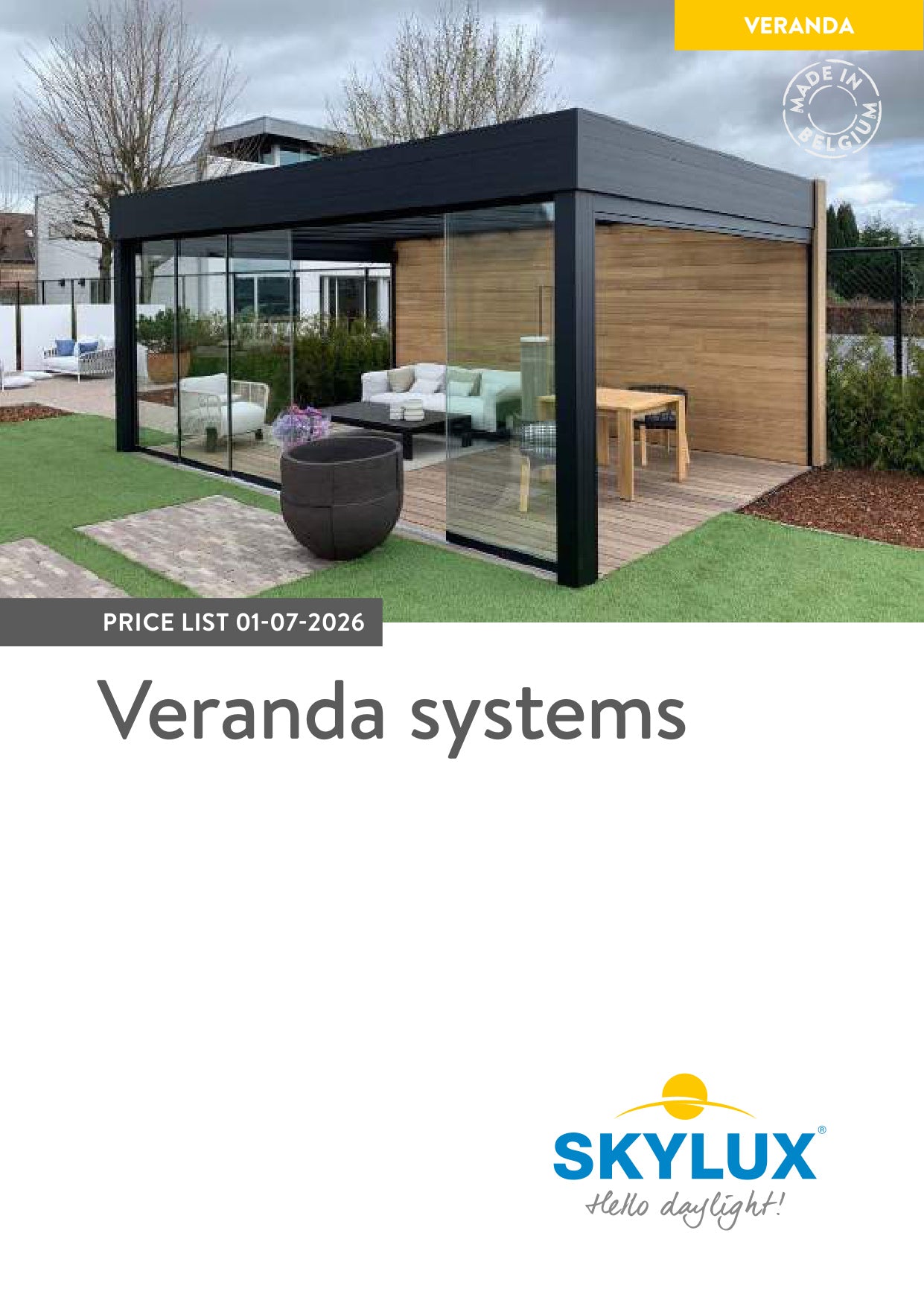 Prijslijst Verandasystemen