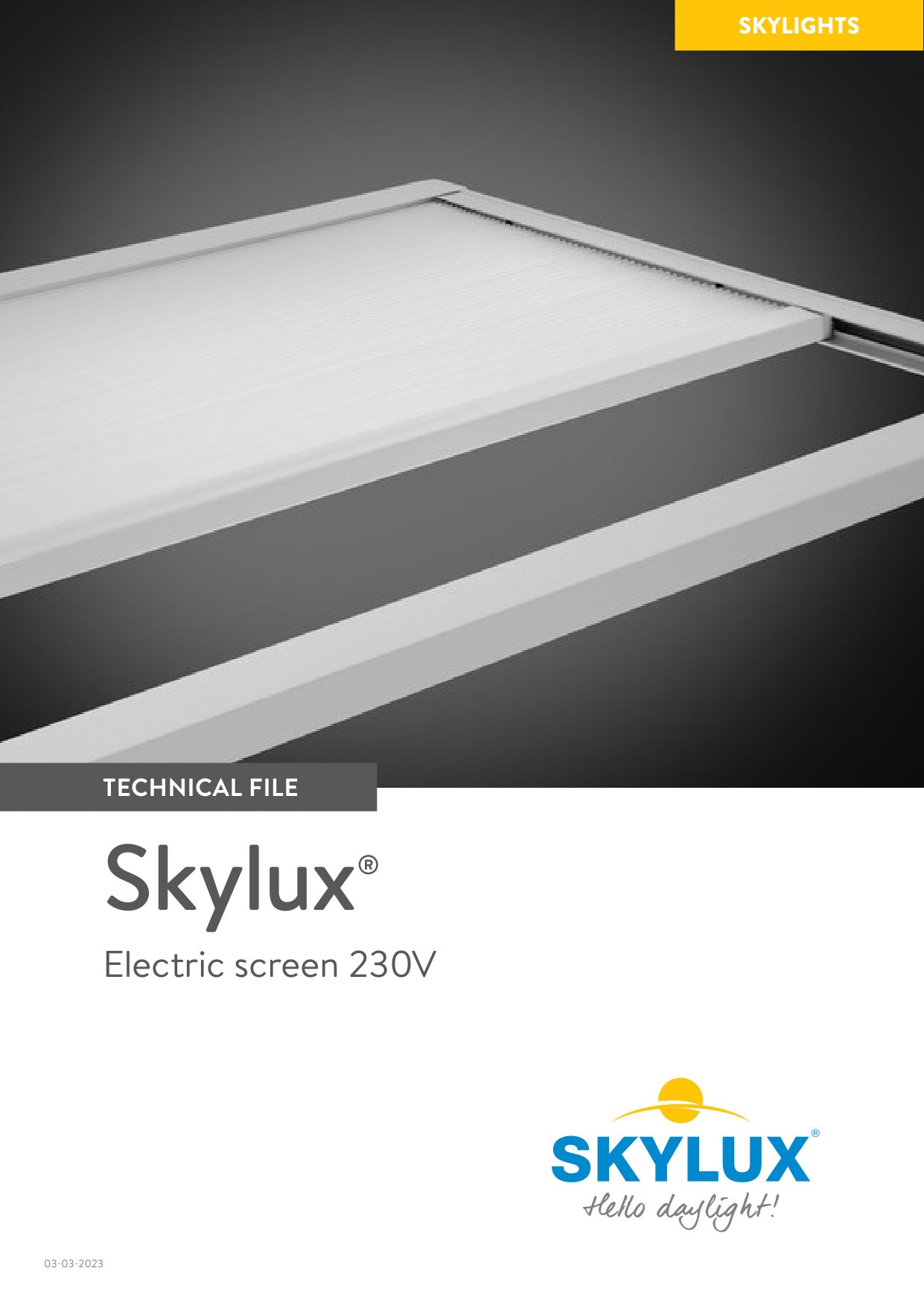 Technische Daten Elektrischer Innensonnenschutz 230V
