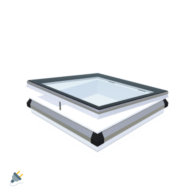 iWindow Opengaand Platdakraam - Complete Set 90x90 cm - Skylux