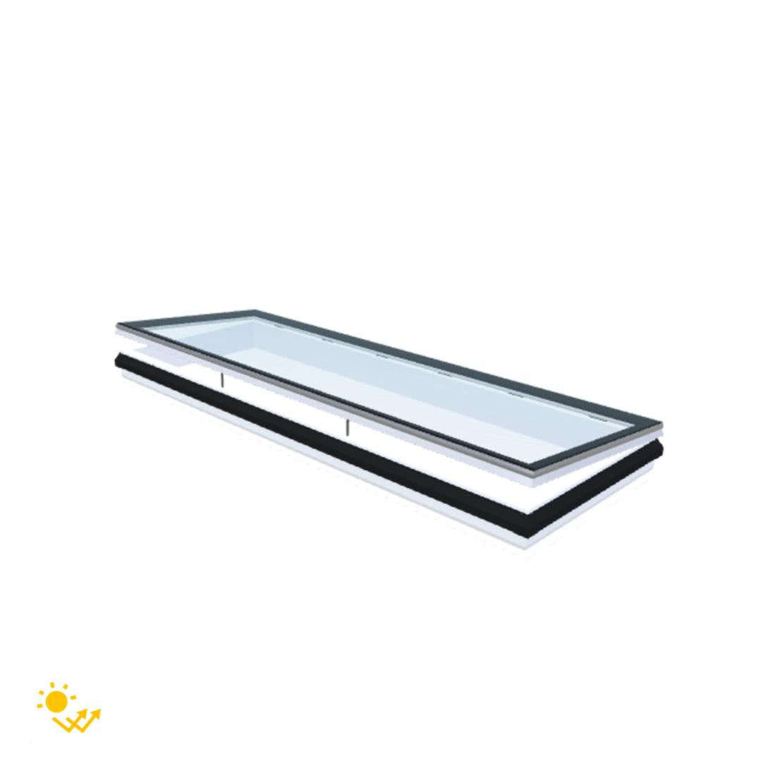 iWindow Platdakraam Opengaand op zonne-energie - Complete Set 100x300 cm - Skylux