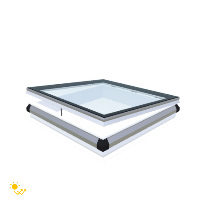 iWindow Platdakraam Opengaand op zonne-energie - Complete Set 110x110 cm - Skylux