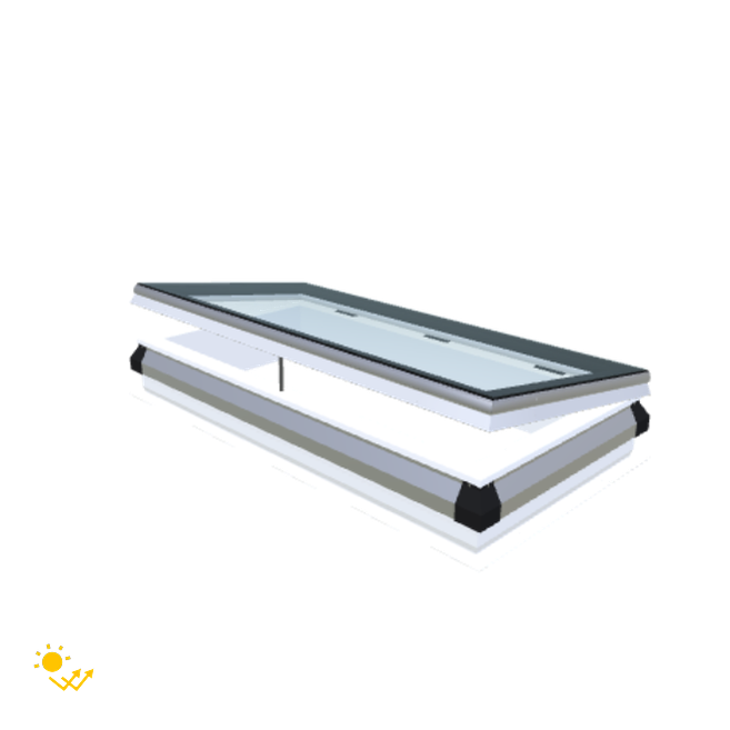 iWindow Platdakraam Opengaand op zonne-energie - Complete Set 60x130 cm - Skylux