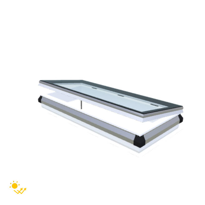 iWindow Platdakraam Opengaand op zonne-energie - Complete Set 60x150 cm - Skylux