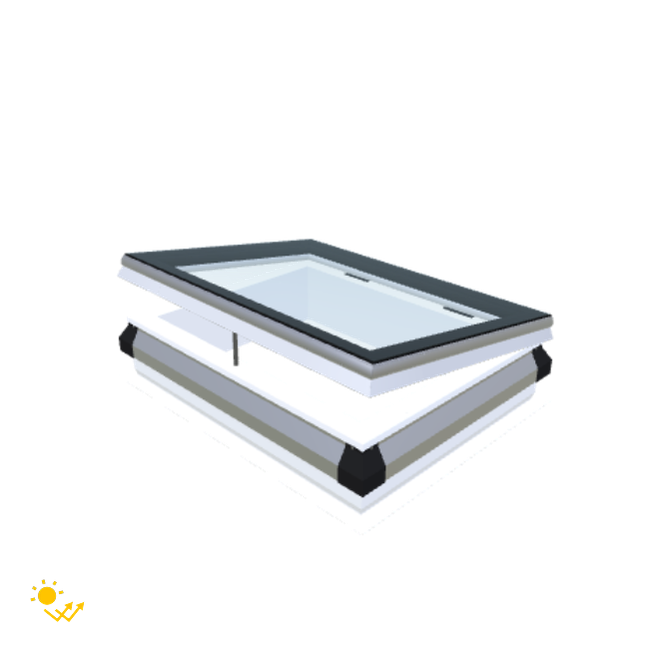 iWindow Platdakraam Opengaand op zonne-energie - Complete Set 60x80 cm - Skylux