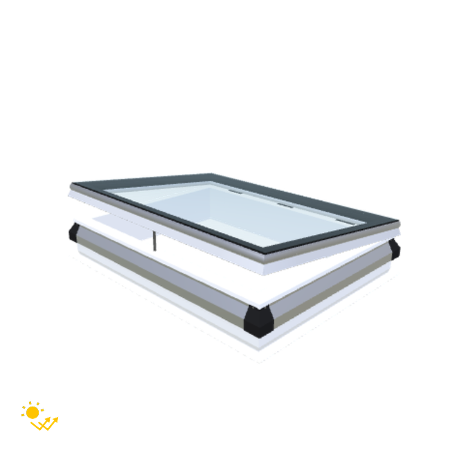 iWindow Platdakraam Opengaand op zonne-energie - Complete Set 80x110 cm - Skylux