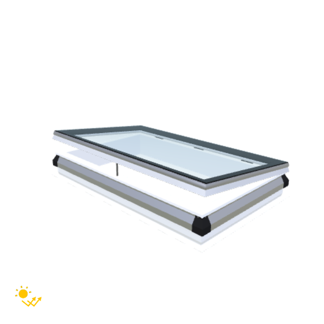 iWindow Platdakraam Opengaand op zonne-energie - Complete Set 80x140 cm - Skylux