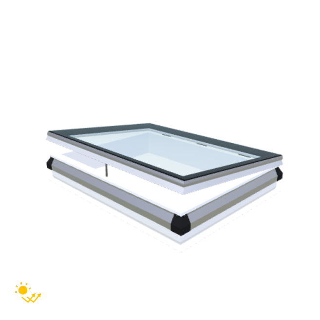 iWindow Platdakraam Opengaand op zonne-energie - Complete Set 90x120 cm - Skylux