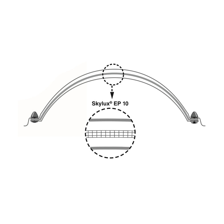 Skylux polycarbonaat lichtkoepel 6-wandig - opaal 1000 x 2000 mm