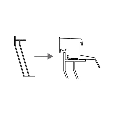 renovatiekader pvc met inserts voor lichtkoepel of platdakraam 0700 x 1000 mm