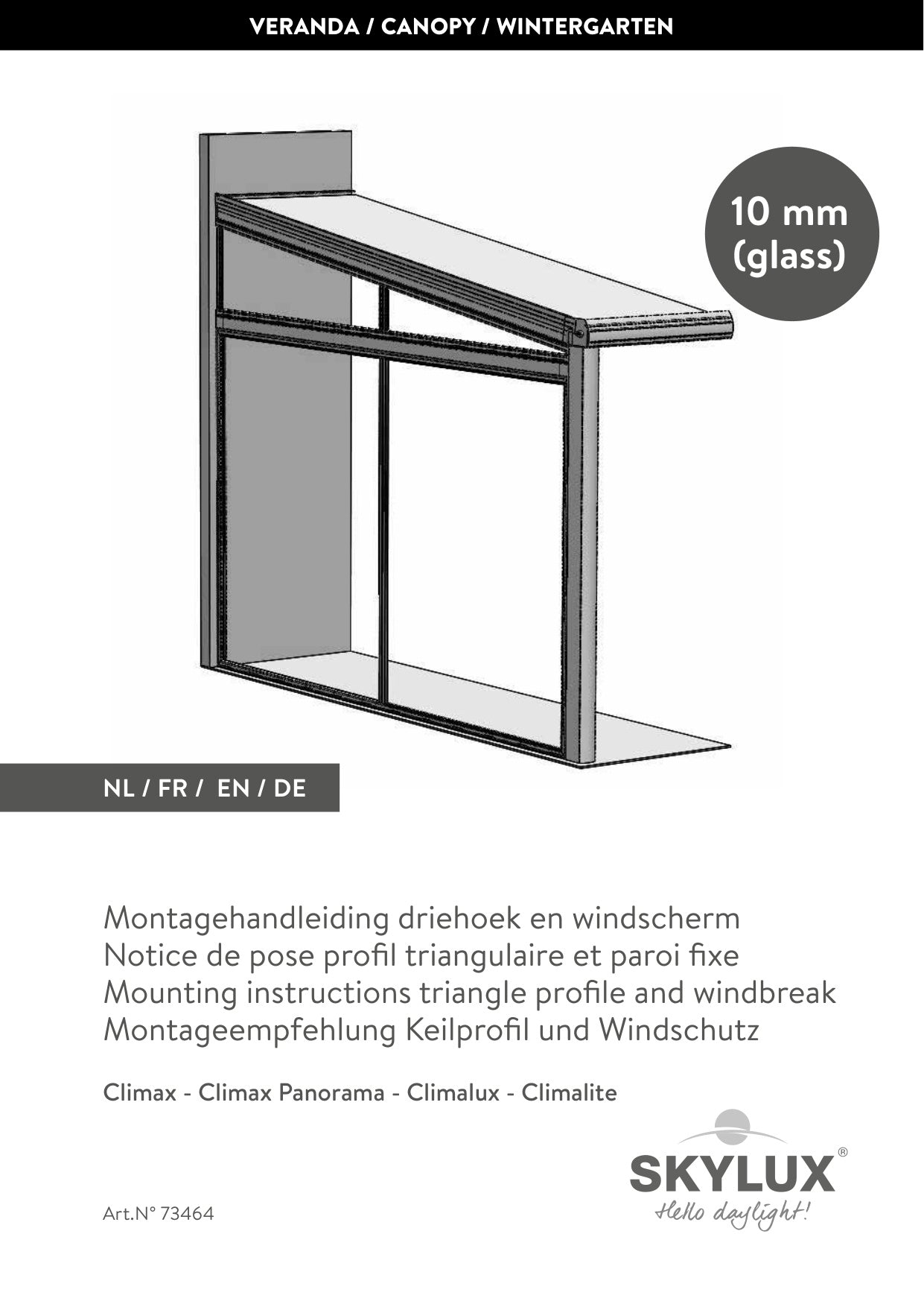 Montagehandleiding Driehoek & Windscherm - Skylux