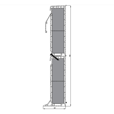 ventilated PVC curb 20/00 with manual tandem spindle with eye 0800 x 2200 mm