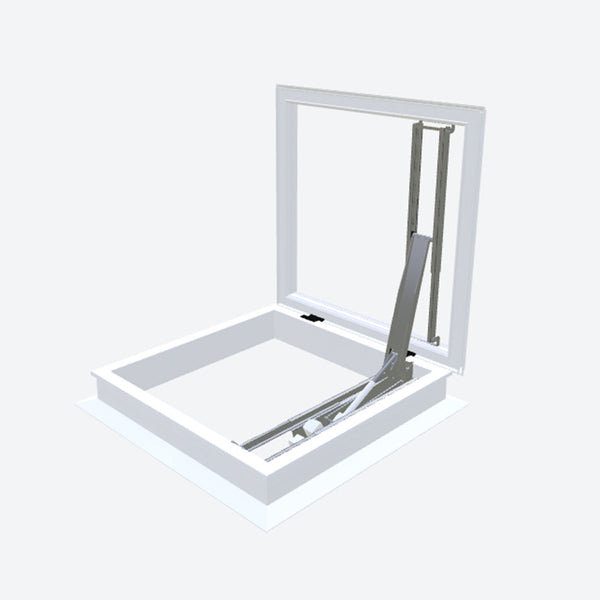 Elektrische daktoegang met pvc-opstand 20/00 & iWindow2 platdakraam 1000 x 1000 mm - Dakopening = dagmaat