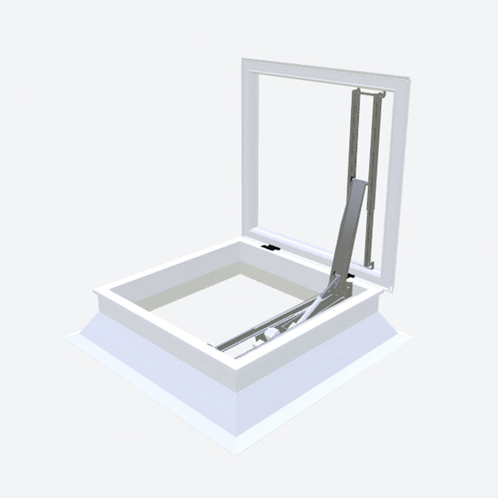 Elektrische daktoegang met pvc-opstand 30/20 & iWindow2 platdakraam 1000 x 1000 mm Let op! - Dakopening = 1200 x 1200 mm