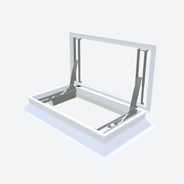 Elektrische daktoegang met pvc-opstand 30/20 & iWindow2 platdakraam 1000 x 1500 mm Let op! - Dakopening = 1200 x 1700 mm