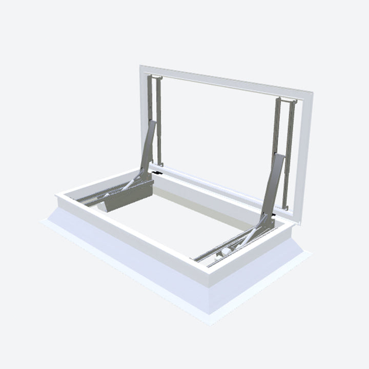 Elektrische daktoegang met pvc-opstand 30/20 & iWindow2 platdakraam 1000 x 2000 mm Let op! - Dakopening = 1200 x 2200 mm