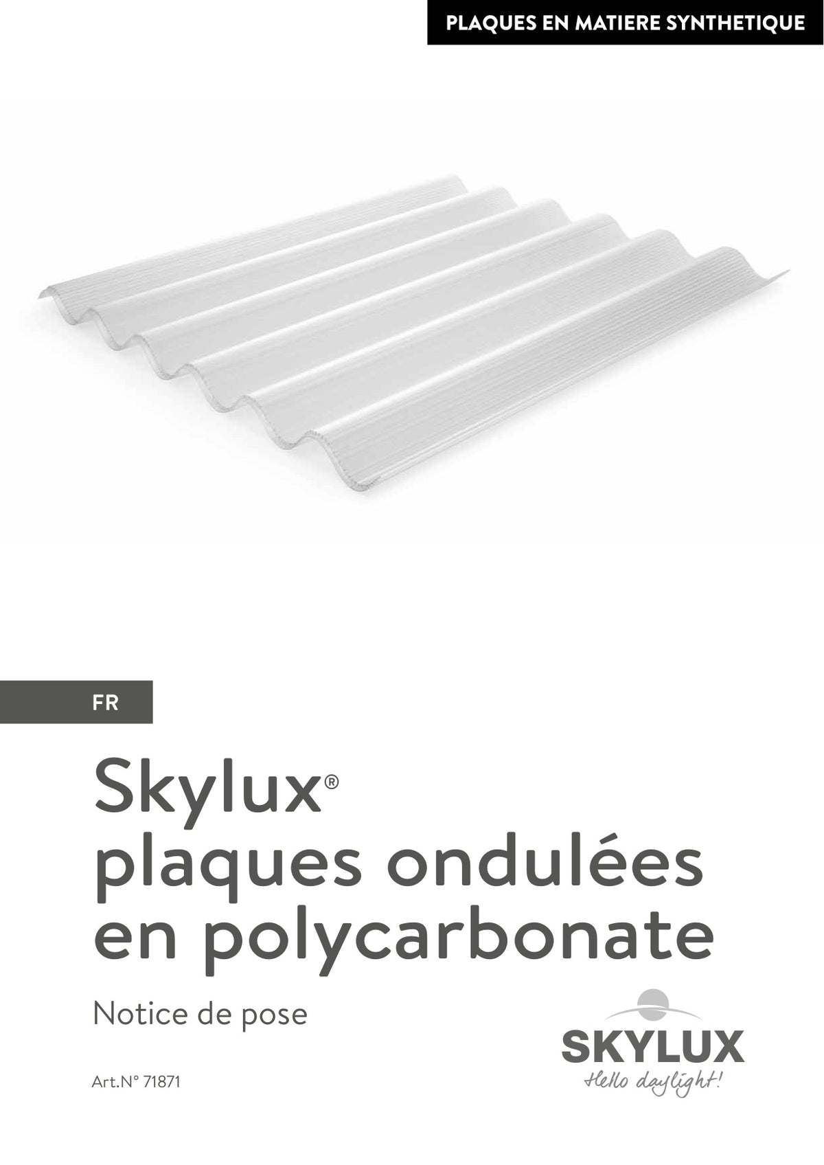 Montagehandleiding Gegolfde Kunststofplaten