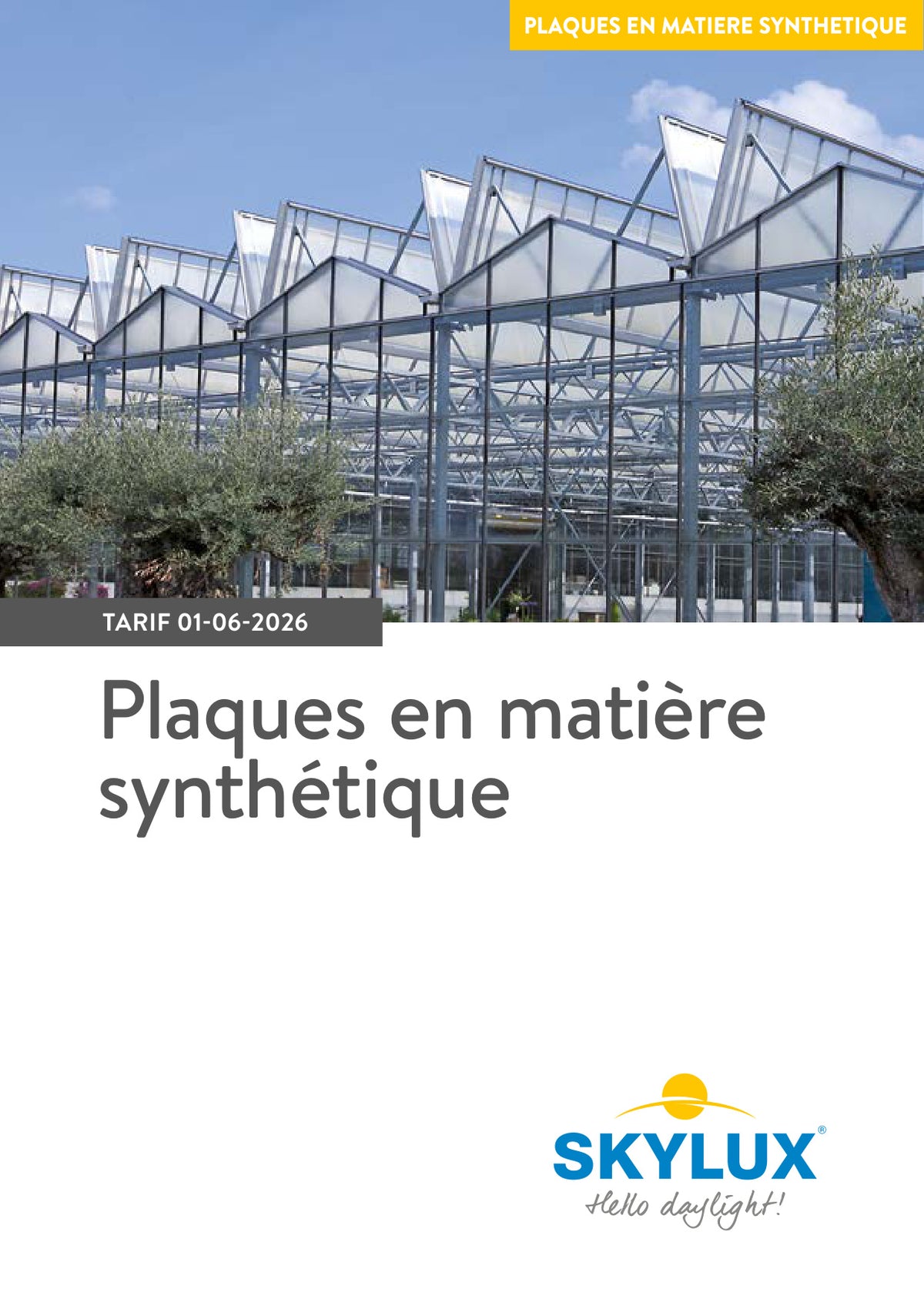 Tarif plaques synthétiques
