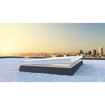 Skylux platdakraam iWindow2 complete set - opengaande uitvoering met PVC-opstand 20/00 EP - LED en regensensor 1000 x 3000 mm