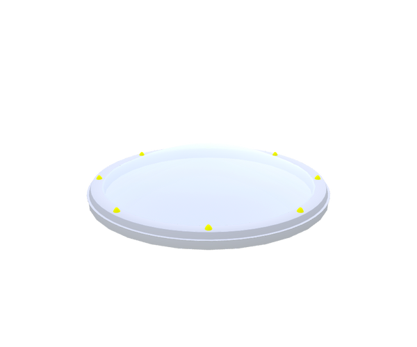 Ronde bolvormige acrylaat lichtkoepel 3-wandig - opaal 0800 mm
