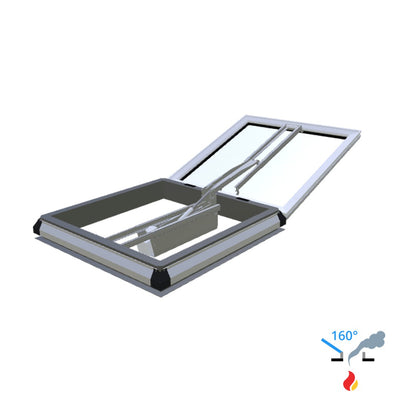 Skylux 160° CE met koepel en metaalopstand met dubbele LM-motor - iDome 1300 x 1300 mm