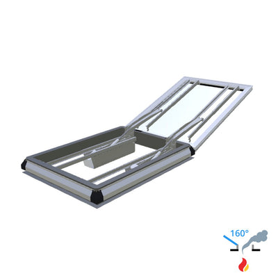 Skylux 160° CE met koepel en metaalopstand met dubbele LM-motor - iWindow3 1000 x 1500 mm
