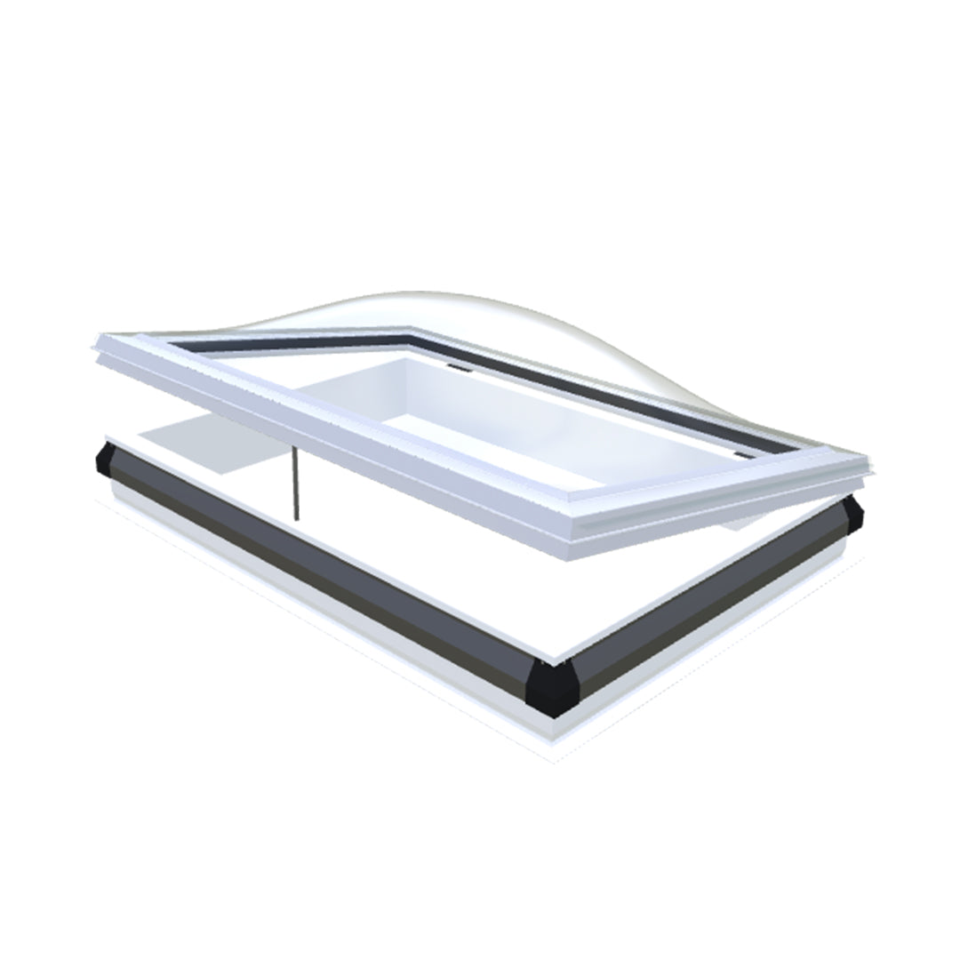Skylux iDome ouvrant avec costière en PVC 20/00 EP incl. LED 1000 x 1500 mm