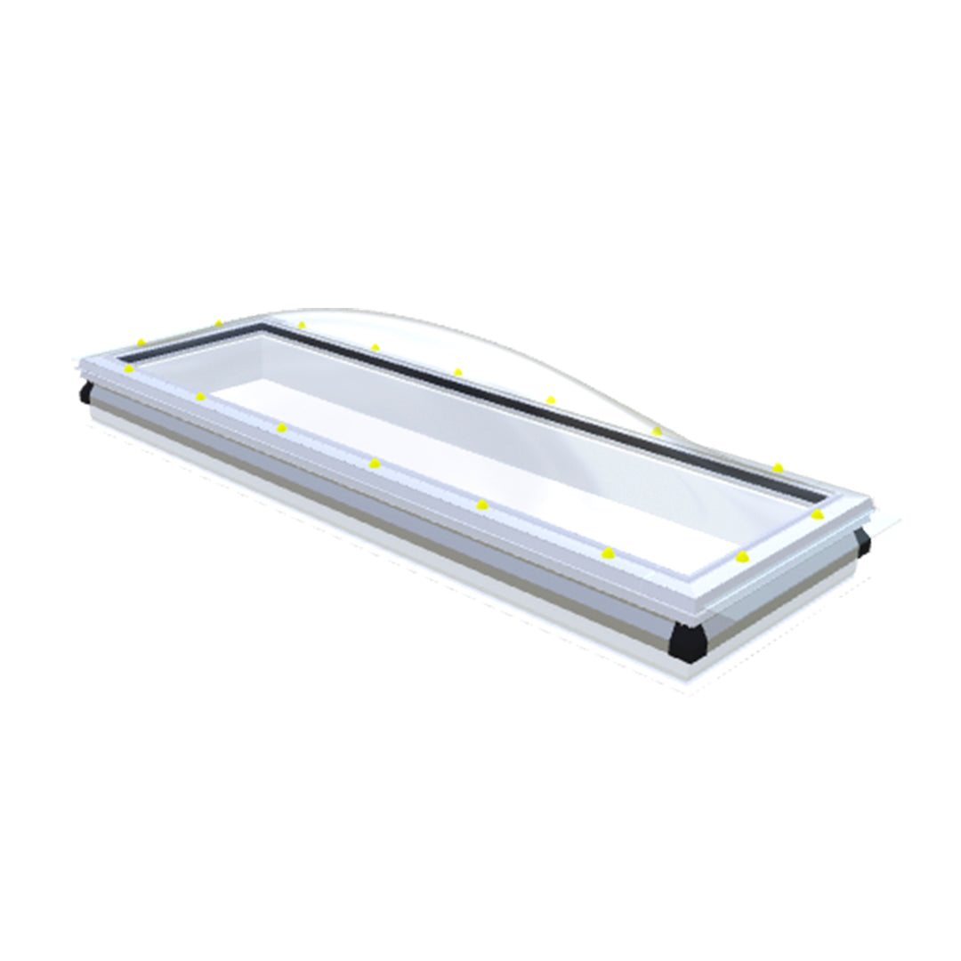 Skylux iDome voorgemonteerd - vaste uitvoering helder - met 20/00 EP opstand 1300 x 1600 mm