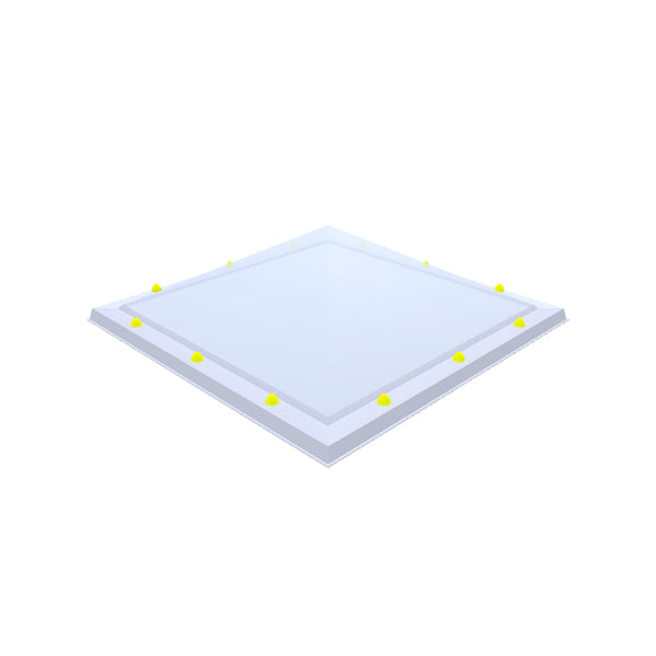 Skylux piramide acrylaat lichtkoepel 3-wandig - pmma opaal / pmma helder / pmma opaal 0750 x 0750 mm