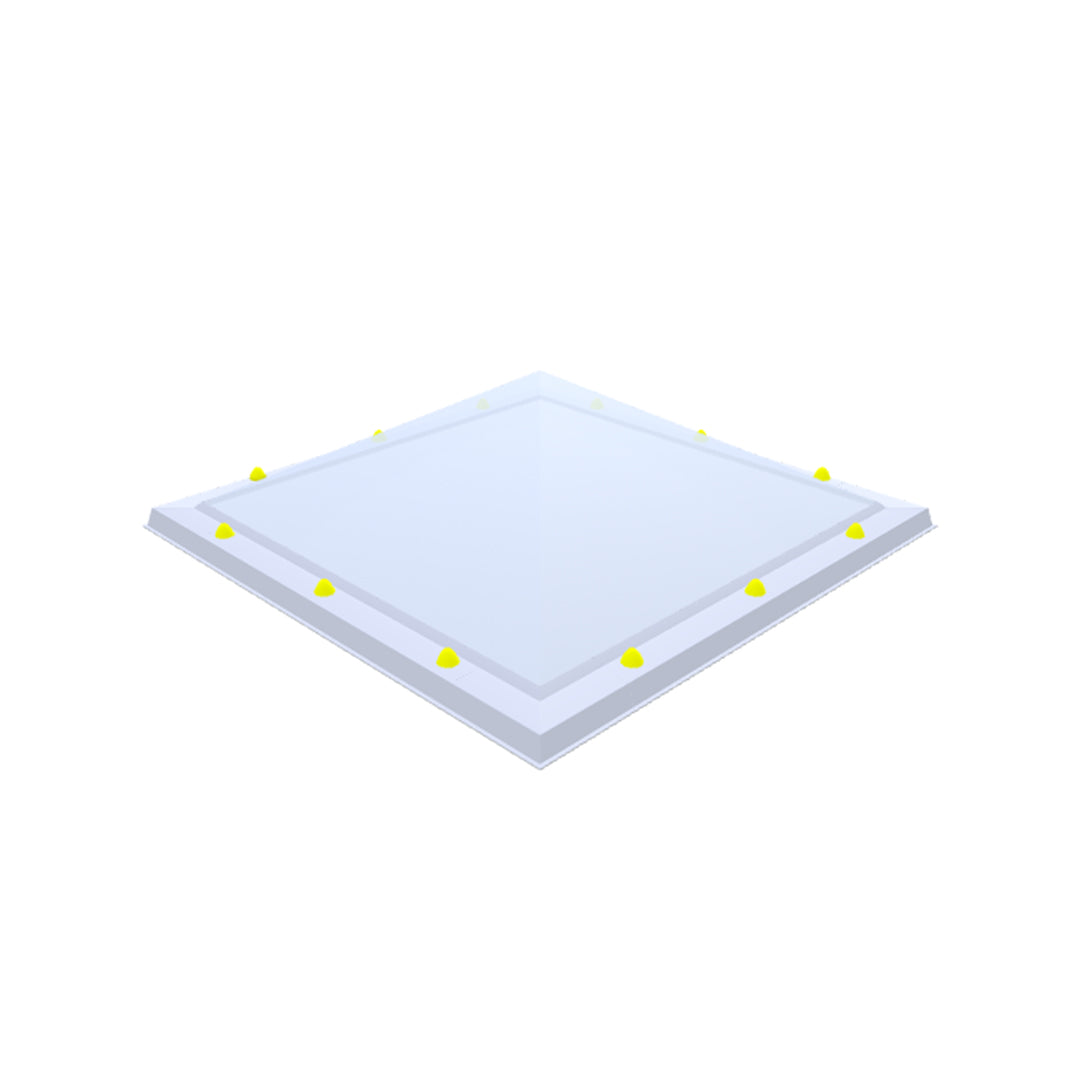 Skylux piramide acrylaat lichtkoepel 3-wandig - pmma opaal / pmma helder / pmma opaal 1000 x 1000 mm