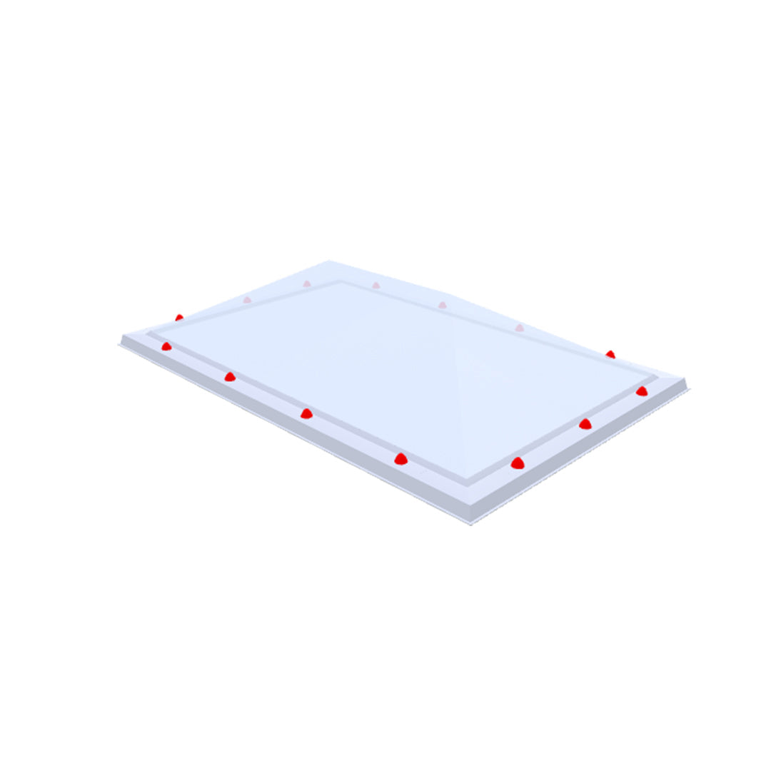 Skylux piramide polycarbonaat lichtkoepel 3-wandig - pc helder / pmma opaal / pmma opaal 0400 x 0700 mm