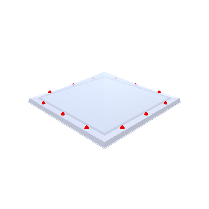 Skylux piramide polycarbonaat lichtkoepel 3-wandig - pc helder / pmma opaal / pmma opaal 0800 x 0800 mm