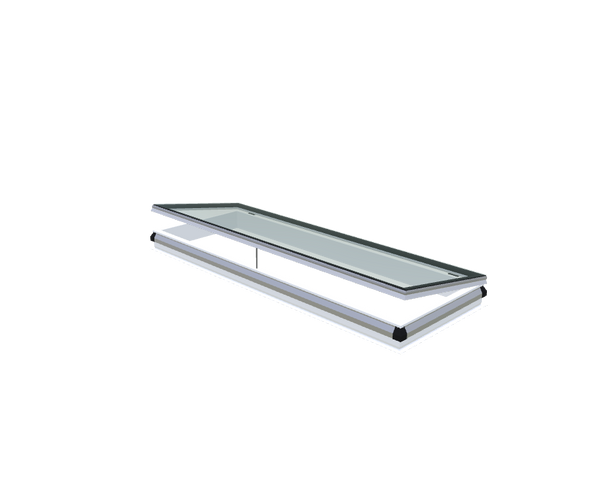 Skylux platdakraam iWindow2 complete set - opengaande uitvoering met PVC-opstand 20/00 EP 1000 x 3000 mm