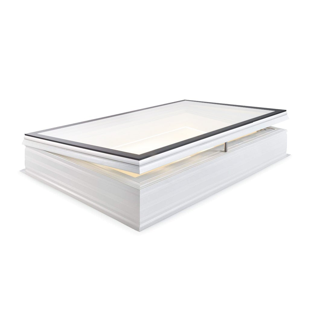 Skylux Flachdachfenster iWindow2 Komplettset - öffnende Ausführung opal mit PVC-Aufsetzkranz 20/00 EP - LED - Verdunkelungsvorhang 0500 x 1000 mm