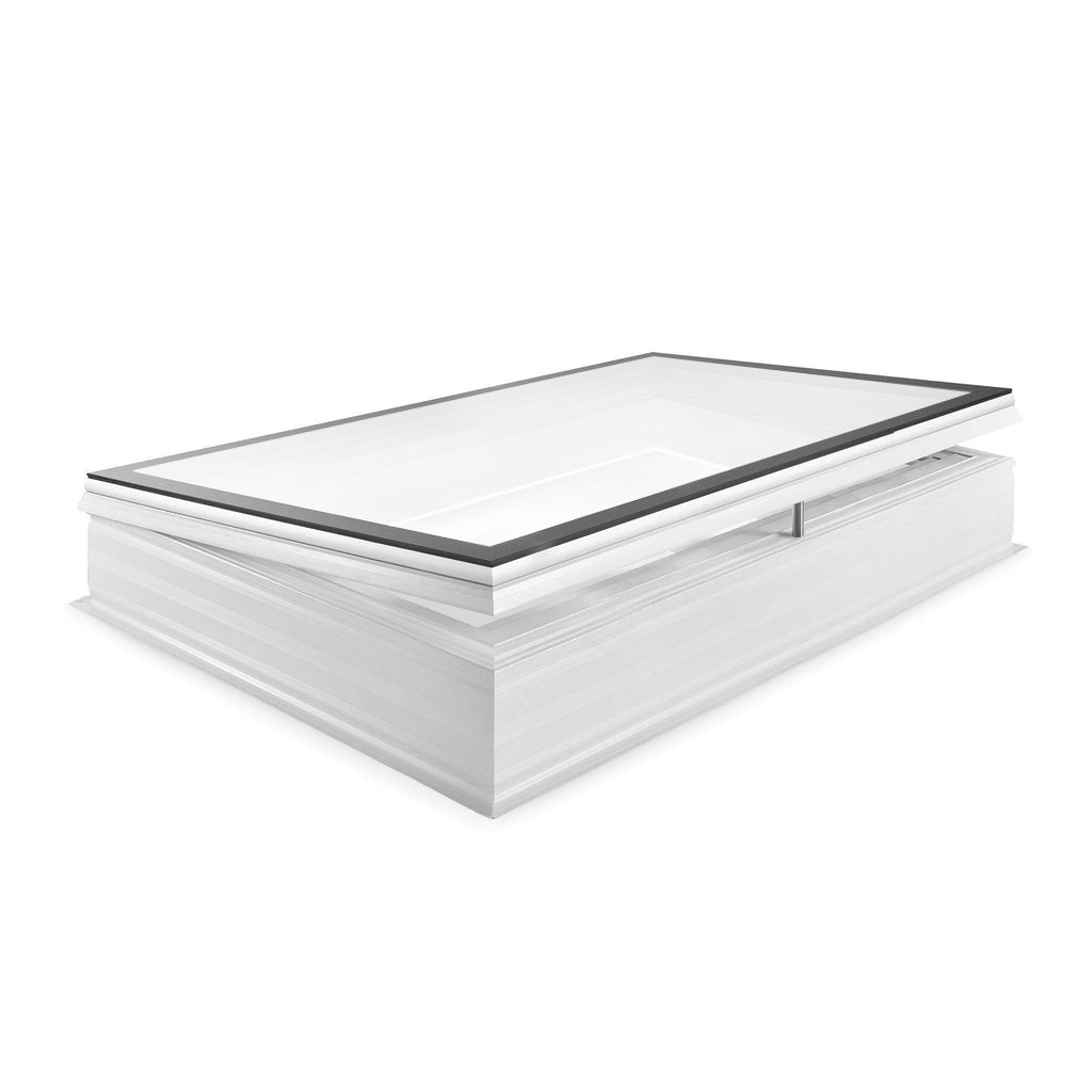 Skylux fenêtre pour toit plat iWindow2 set complet - version ouvrante opale avec costière en PVC 20/00 EP - store intérieur 0900 x 2100 mm