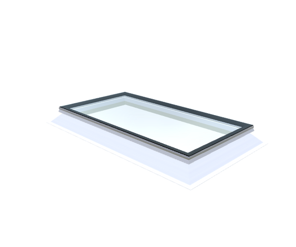 Skylux platdakraam iWindow2 complete set - vaste uitvoering helder met pvc-opstand 16/20 EP 1000 x 2200 mm