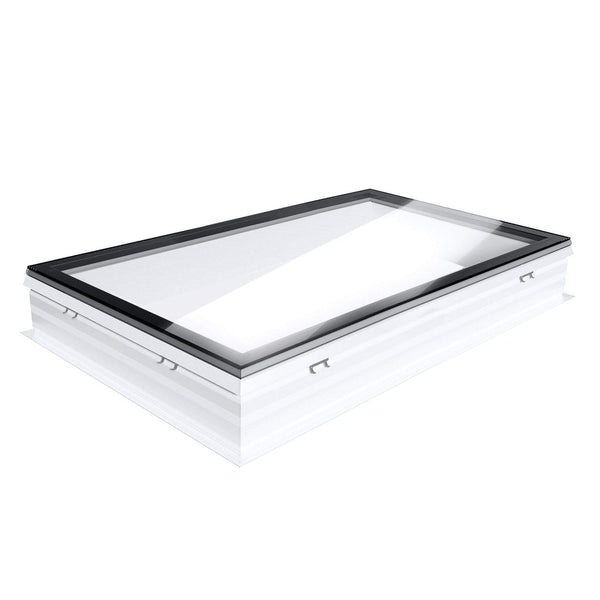 Skylux platdakraam iWindow2 complete set - vaste uitvoering helder met pvc-opstand 20/00 EP 0800 x 2500 mm