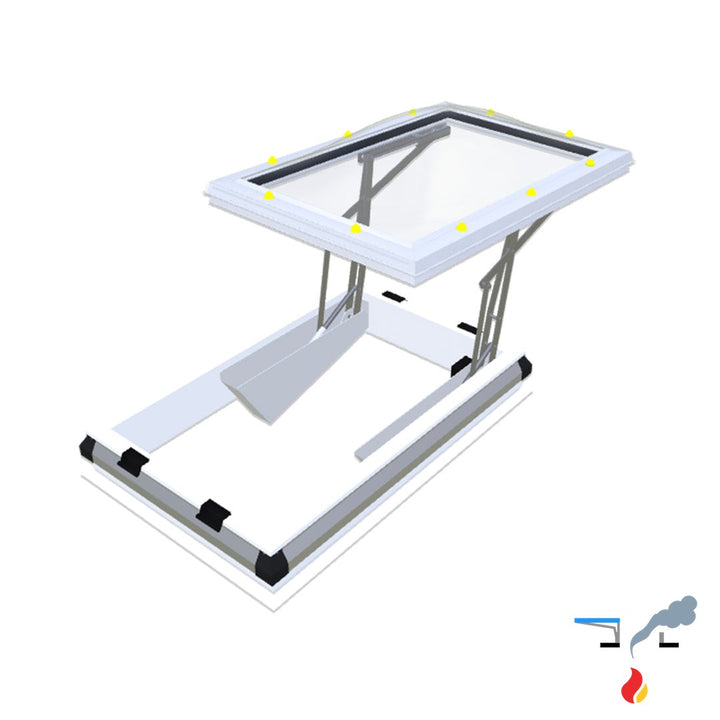 Skymax CE met pvc-opstand 20/00 EP met iDome 0800 x 1300 mm