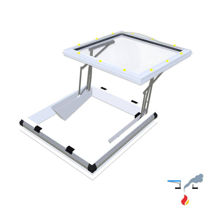 Skymax CE met pvc-opstand 20/00 EP met iDome 1000 x 1000 mm