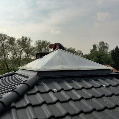Skylux piramide polycarbonaat lichtkoepel enkelwandig - pc helder 1000 x 1600 mm