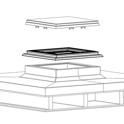 renovatiekader pvc met inserts voor lichtkoepel of platdakraam 0450 x 1050 mm
