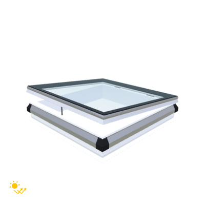 iWindow Platdakraam Opengaand op zonne-energie - Complete Set 100x100 cm - Skylux