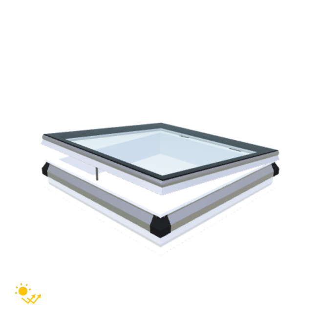 iWindow Platdakraam Opengaand op zonne-energie - Complete Set 100x100 cm - Skylux