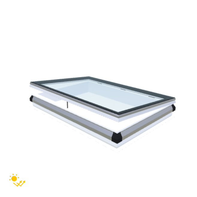 iWindow Platdakraam Opengaand op zonne-energie - Complete Set 100x150 cm - Skylux
