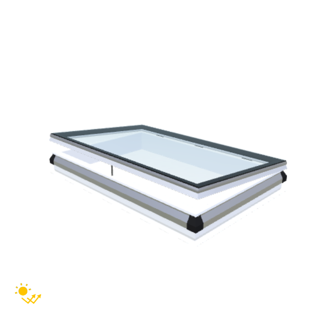 iWindow Platdakraam Opengaand op zonne-energie - Complete Set 100x160 cm - Skylux