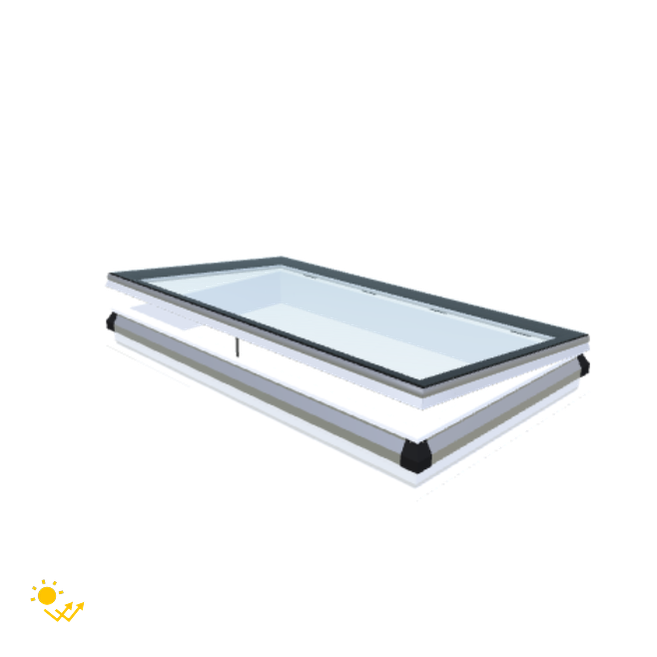iWindow Platdakraam Opengaand op zonne-energie - Complete Set 100x180 cm - Skylux