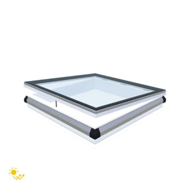 iWindow Platdakraam Opengaand op zonne-energie - Complete Set 120x120 cm - Skylux